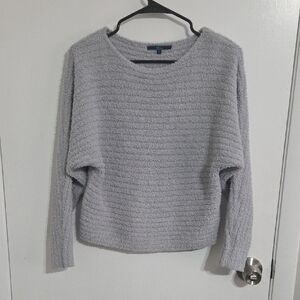Elegant Light Gray Women's Crew Neck Sweater
